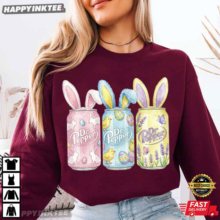 Dr Pepper Soda Can Funny Bunny Easter Drinks T-Shirt Dr Pepper Soda Can Funny Bunny Easter Drinks T-Shirt