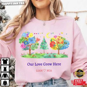 Tree Garden Our Love Grew Here Mothers Day Gift Custom Name T Shirt (1)