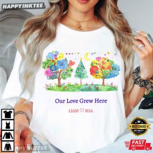 Tree Garden Our Love Grew Here Mothers Day Gift Custom Name T Shirt (2)