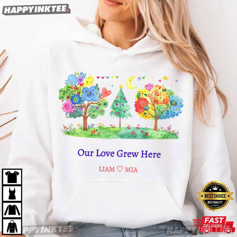 Tree Garden Our Love Grew Here Mothers Day Gift Custom Name T-Shirt Tree Garden Our Love Grew Here Mothers Day Gift Custom Name T-Shirt