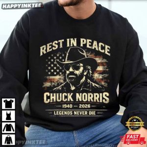 RIP Chuck Norris 1940 2026 Legends Never Die T Shirt (1)
