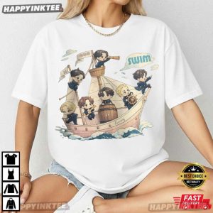 BTS Arirang Cute Swim Track Cartoon Bangtan 2026 Concert T Shirt (3)