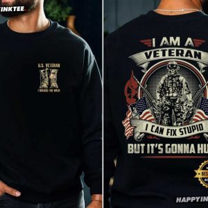 I Am Veteran I Can Fix Stupid Military Retirement Gift T Shirt (2)