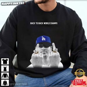 Kike Hernandez Back to Back World Champs Middle Finger Baseball T Shirt (1)