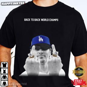 Kike Hernandez Back to Back World Champs Middle Finger Baseball T Shirt (2)