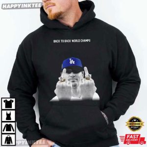 Kike Hernandez Back to Back World Champs Middle Finger Baseball T Shirt (4)