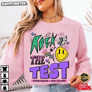 Rock The Test Teacher Motivation Y2K Classroom T Shirt (1)