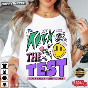 Rock The Test Teacher Motivation Y2K Classroom T Shirt (2)