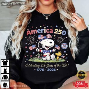 Snoopy Celebrating 250 Years Of The USA Anniversary T Shirt (1)