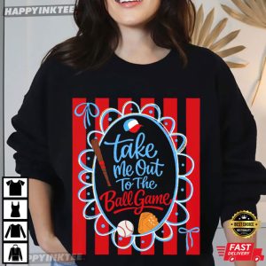 Take Me Out To The Ball Game Retro Baseball Sport T Shirt (4)