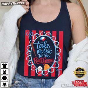 Take Me Out To The Ball Game Retro Baseball Sport T Shirt (1)