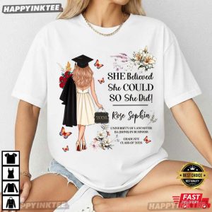 She Believed She Could Class of 2026 Graduation Custom Name T Shirt (2)