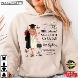 She Believed She Could Class of 2026 Graduation Custom Name T Shirt (3)