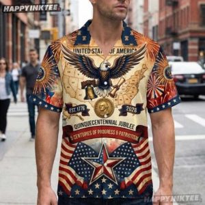 America 250th Anniversary 2026 Quincentennial Jubilee Eagle Hawaiian Shirt