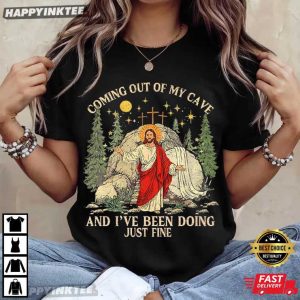Jesus Coming Out Of My Cave Bible Verse Christian Religious T Shirt (2)