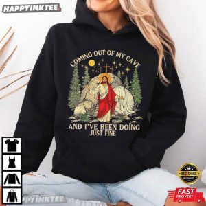 Jesus Coming Out Of My Cave Bible Verse Christian Religious T Shirt (3)