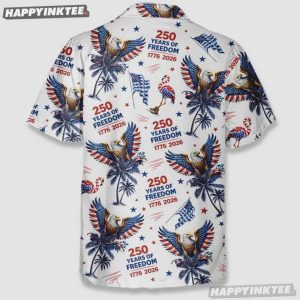 USA 250 Years Of Freedom 1776–2026 Patriotic Eagle Flamingo Hawaiian Shirt (2)