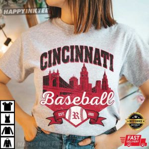 Cincinnati Baseball Vintage Game Day Sports T Shirt (4)