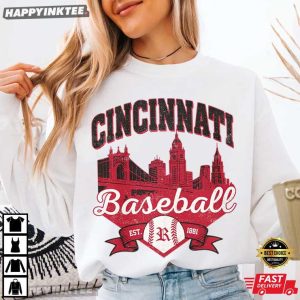 Cincinnati Baseball Vintage Game Day Sports T Shirt (1)