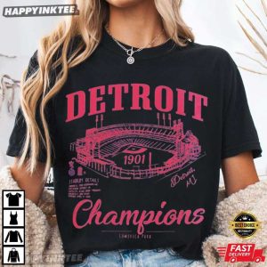 Detroit Baseball Champions Stadium 1901 Retro Fan Gift T Shirt (4)