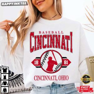 Cincinnati Baseball Retro Custom Baseball Gift T Shirt (1)