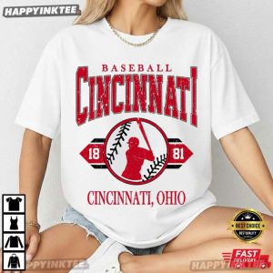 Cincinnati Baseball Retro Custom Baseball Gift T Shirt (3)