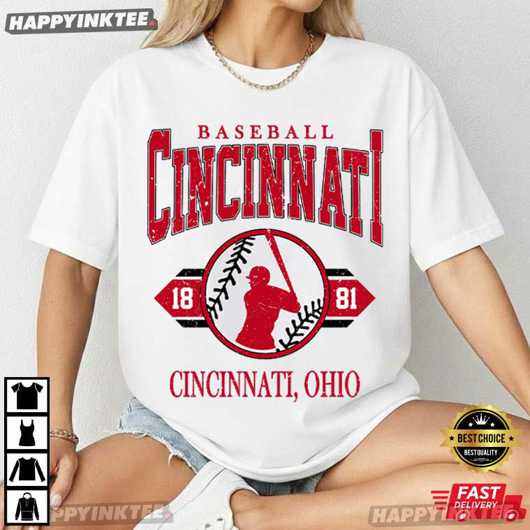 Cincinnati Baseball Retro Custom Baseball Gift T-Shirt Cincinnati Baseball Retro Custom Baseball Gift T-Shirt