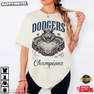 Los Angeles Dodgers Stadium Baseball Champions Lion Mascot T Shirt (4)