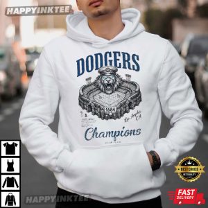 Los Angeles Dodgers Stadium Baseball Champions Lion Mascot T Shirt (3)