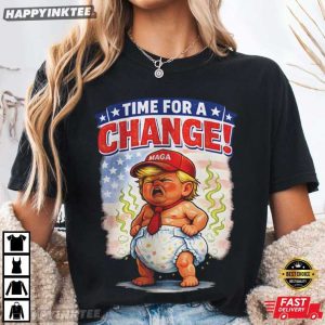 Baby Trump Time For A Change Anti Trump Funny Political T Shirt (1)