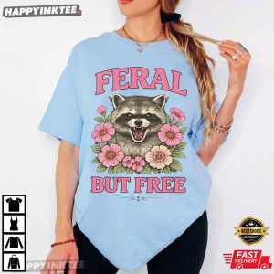 Feral But Free Patriotic Raccoon Independence Day 4th Of July T Shirt (4)