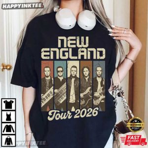 New England Band Tour 2026 Retro Rock Music Lover Gift T Shirt (2)