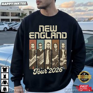 New England Band Tour 2026 Retro Rock Music Lover Gift T Shirt (3)