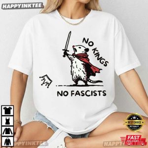 No Kings No Fascists Opossum Warrior Doodle Meme T Shirt (4)