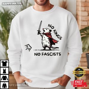 No Kings No Fascists Opossum Warrior Doodle Meme T Shirt (1)