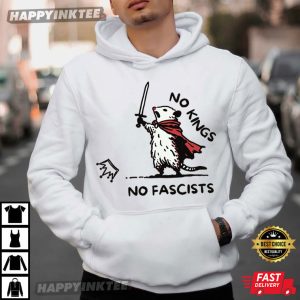 No Kings No Fascists Opossum Warrior Doodle Meme T Shirt (3)