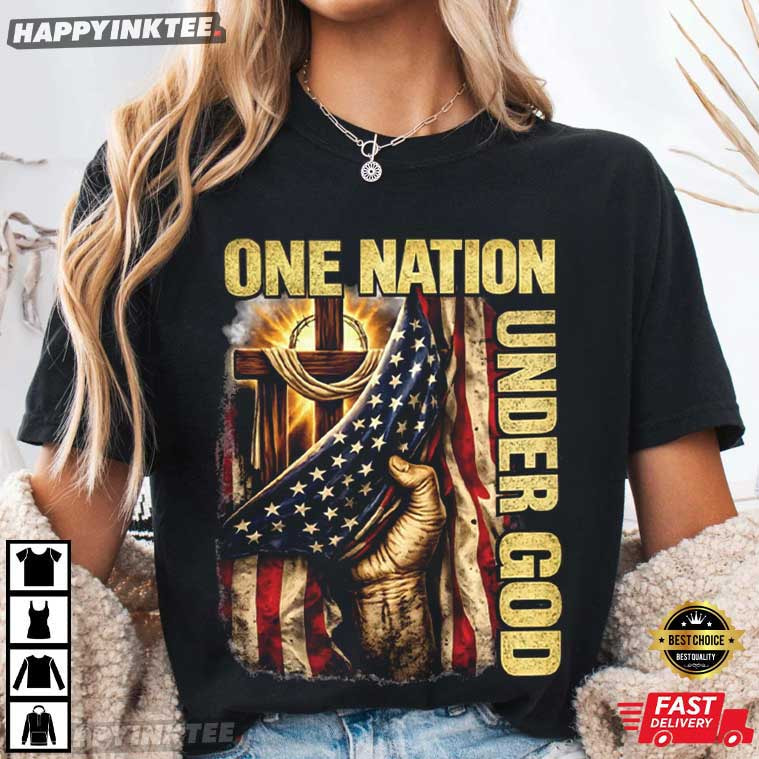 One Nation Under God 250 Years Of Blessings Cross Christian Patriotic T-Shirt One Nation Under God 250 Years Of Blessings Cross Christian Patriotic T-Shirt