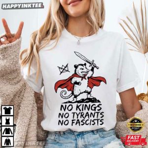 No Kings No Tyrants No Fascists Opossum Warrior T Shirt (4)