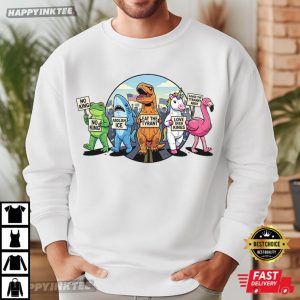 No Kings Abolish Ice Patriotic Protest Funny Animal Political Meme T Shirt (1)