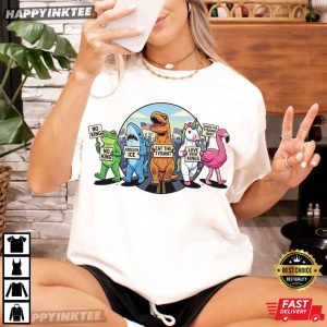 No Kings Abolish Ice Patriotic Protest Funny Animal Political Meme T Shirt (2)