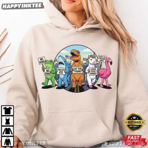 No Kings Abolish Ice Patriotic Protest Funny Animal Political Meme T Shirt (3)