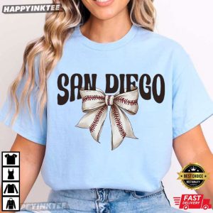 San Diego Padres Bow Tie Baseball Fan Gift T Shirt (4)