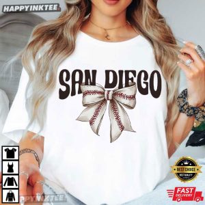 San Diego Padres Bow Tie Baseball Fan Gift T-Shirt