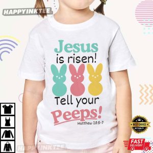 Jesus Is Risen Tell Your Peeps Funny Easter Baseball T Shirt (4)