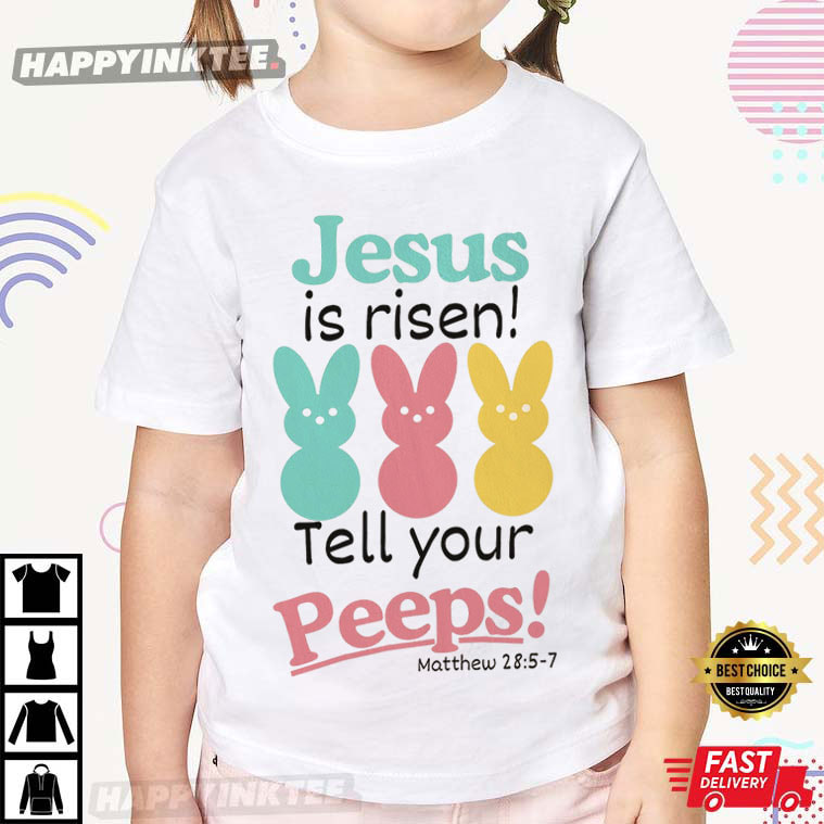 Jesus Is Risen Tell Your Peeps Funny Easter Baseball T-Shirt Jesus Is Risen Tell Your Peeps Funny Easter Baseball T-Shirt