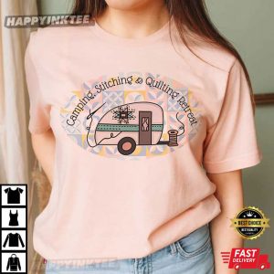 Camping Stitching Quilting Retreat T Shirt (2)
