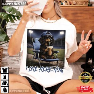 I Live Here Now Dachshund Funny Weiner Dog Baseball T Shirt (2)