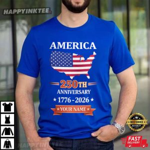 America 250th Anniversary Patriotic Custom Name T Shirt (1)
