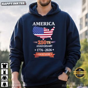 America 250th Anniversary Patriotic Custom Name T Shirt (2)
