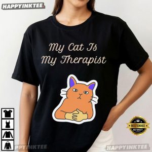 Cat Therapist Funny Cat Lover Mental Health T-Shirt